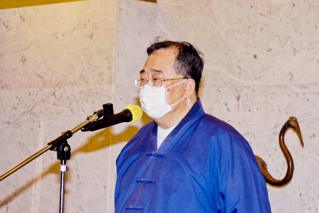 本館副理事長梁德華道長, BBS, MH致辭。